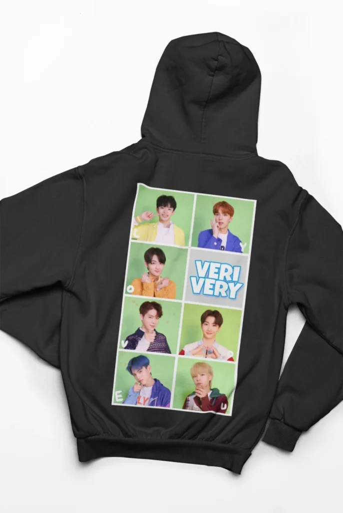 unisex hoodie with verivery design kpop merch authentic store